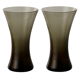 花瓶 フラワーベース Glass Flower+ Relation ripple リレーション リップル gray （2個入り） [777-679-810] [p20] ガラス （代引き不可） インテリア ディスプレイ