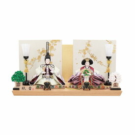 雛人形 親王 平飾り 紙音 変則和桜屏風 幅55cm （4K11AA180） 2人 ひな人形