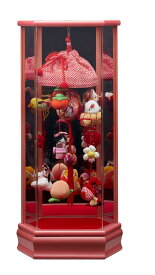 雛人形　ひな祭吊るし飾りケース入 小 v桃 203-602 アクリルケース コンパクト 軽量 桃の節句　送料無料