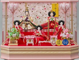 ひな人形　ひな祭 雛人形ケ－ス 結芽小三五五人飾 223-531a アクリルケース コンパクト 軽量 桃の節句　送料無料