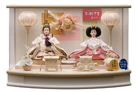 ひな人形　ひな祭 雛人形ケ－ス つむぎ小三五親王飾クリーム v253-272 アクリルケース コンパクト 軽量 桃の節句　送料無料