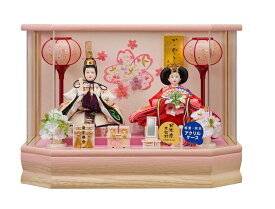 ひな人形　ひな祭 雛人形ケ－ス 彩乃豆親王飾桃 v263-260 アクリルケース コンパクト 軽量 桃の節句　送料無料