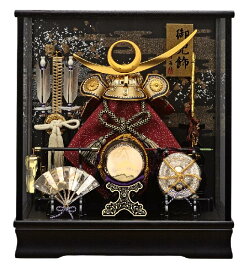 五月人形 端午の節句 兜ケース 藤翁作 翠雲 金 上杉謙信の兜 v165-728 ガラスケース コンパクト 軽量　送料無料