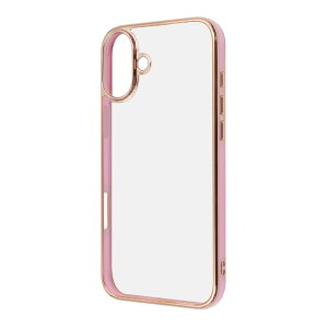 iPhone16Plus �P�[�X �N���A ���C�g�s���N �S�[���h ���^���b�N �J���t�� �t���[�� �o���p�[ ���炫�� ���� �Ռ��z�� �V���v�� �X�}�z �J�o�[ �n�C�u���b�h iPhone 2024 6.7inch 2�� �A�C�z�� �A�C�t�H