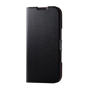 �G���R�� iPhone16 �P�[�X ���U�[ �蒠�^ �}�O�l�b�g �t���b�v �Ռ��z�� ���y�� ���^ �X�^���h�@�\�t UltraSlim �u���b�N PM-A24APLFUBK
