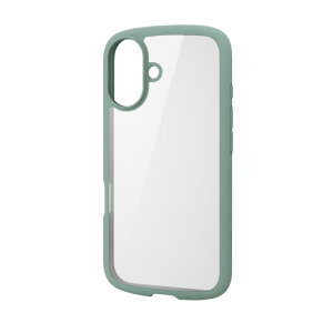 �G���R�� iPhone16 �P�[�X �n�C�u���b�h �Ռ��z�� �y�� ���^ �J��������ی� �X�g���b�v�z�[���t TOUGH SLIM LITE �O���[�� PM-A24ATSLFCGN