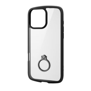 �G���R�� iPhone16ProMax �P�[�X �n�C�u���b�h �Ռ��z�� �y�� ���^ �J���������Y�ی�݌v �����O�t TOUGH SLIM LITE �u���b�N PM-A24DTSLFCRBK