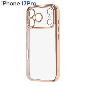 iPhone17Pro �P�[�X �N���A �s���N �S�[���h ���^���b�N �t���[�� ���� �Ռ��z�� �V���v�� ���n �J���� �ی� �X�}�z �J�o�[ �\�t�g TPU iPhone 2025 6.3inch 3�� �A�C�z�� �A�C�t�H�� �����݌v RT-P53PFC2-PGM