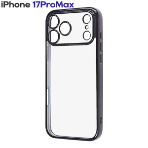 iPhone17ProMax �P�[�X �N���A �u���b�N ���^���b�N �t���[�� ���� �Ռ��z�� �V���v�� ���n �J���� �ی� �X�}�z �J�o�[ �\�t�g TPU iPhone 2025 6.9inch 3�� �A�C�z�� �A�C�t�H�� �����݌v RT-P55PFC2-BM