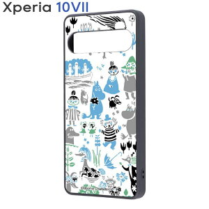 Xpria10VII ケース ムーミン リトルミイ イラスト パターン 2 キャラクター グッズ 耐衝撃 スマホ カバー エアクッション ハイブリッド Xperia エクスペリア 10 VII SO-52F maru IQ-AXP10M7K4TB-MT014