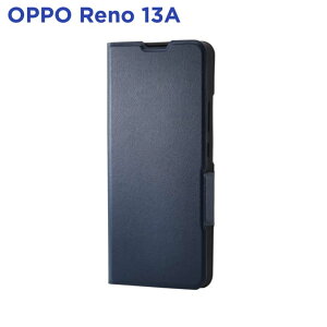 �G���R�� OPPO Reno13 A �P�[�X ���U�[ �蒠�^ �}�O�l�b�g �t���b�v �Ռ��z�� ���y�� ���^ �X�^���h�@�\�t UltraSlim �l�C�r�[ PM-O251PLFUNV