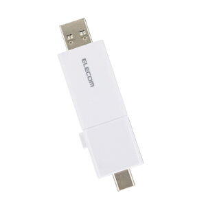 �y7/26 1:59�܂� �G���g���[�Ń|�C���g10�{�z�G���R�� USB������ 128GB USB3.2 Gen1 ( USB Type-C / USB-A ���Ή� ) �X���C�h�� �����f�[�^�]�� �Z�L�����e�B�\�t�g�g�p�� �z���C�g MF-WSAU3128GWH