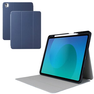 �G���R�� iPad Pro �P�[�X 13�C���` ( M4 ) �}�O�l�b�g���t���b�v �J�o�[ Apple Pencil���[ �t���[�A���O�� �X�^���h �I�[�g�X���[�v�@�\ �Ռ��z�� �l�C�r�[ TB-A25PLSANV