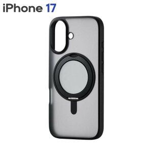 �G���R�� iPhone17 �P�[�X �n�C�u���b�h �J�o�[ �Ռ��z�� MAGKEEP ���͋z�����C�����X�[�d�Ή� 360�x��]�X�^���h�t �u���b�N PM-A25AMAGSTBK