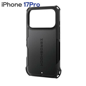 �G���R�� iPhone17Pro �P�[�X �n�C�u���b�h �J�o�[ �Ռ��z�� �X�g���b�v�z�[���t �t�B�����t ZEROSHOCK �u���b�N PM-A25CZEROBK