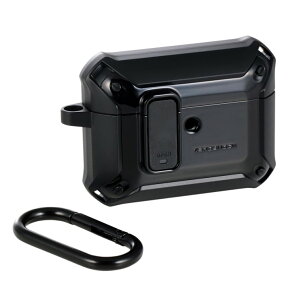 �G���R�� AirPods Pro 3 �P�[�X MagSafe�Ή� ZEROSHOCK 3�\���Ռ��z�� ���b�N�@�\ �J���r�i�t �����h�~ �u���b�N AVA-AP07ZEROLBK