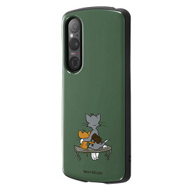 Xperia 1V ケース トムとジェリー ハンマー カーキ 後ろ姿 キャラクター グッズ スマホ カバー かわいい おしゃれ 耐衝撃 頑丈 丈夫 強い ストラップホール SO-51D SOG10 docomo au softbank sony ソニー IN-RWXP1M5AC4-TJ12