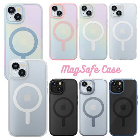 iPhone15 iPhone14 iPhone13 ケース MagSafe 対応 クリア マットクリア オーロラ 背面 パネル カラーフレーム マグセーフ PG-23AMGPT