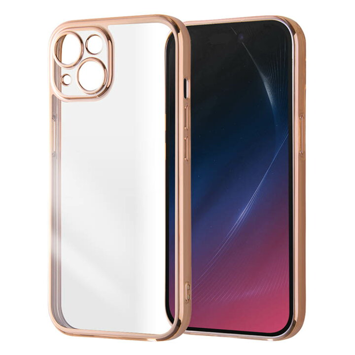 楽天市場】iPhone15 ケース クリア ピンク ゴールド メタリック 