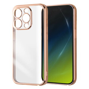 iPhone15Pro �P�[�X �N���A �s���N �S�[���h ���^���b�N �t���[�� ���� �ϏՌ� �V���v�� ���n �J���� �ی� �X�}�z �J�o�[ �\�t�g TPU �A�C�t�H�� �A�C�z�� META Perfect RT-P42PFC2-PGM