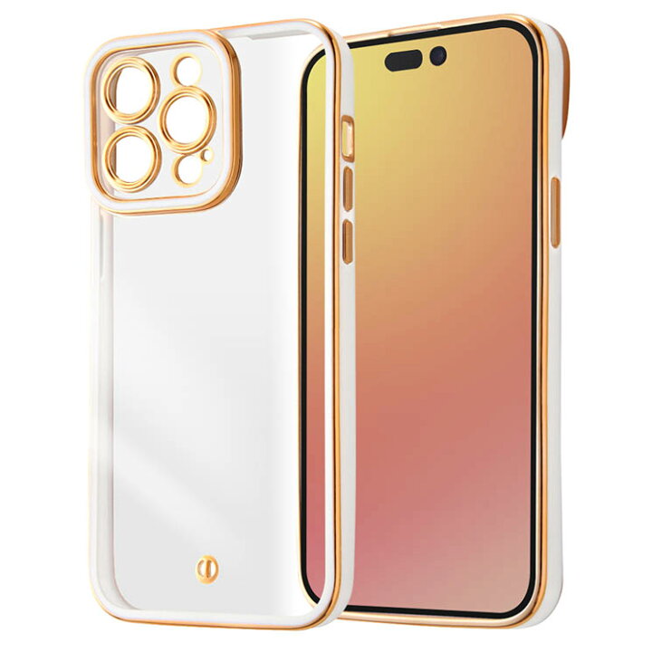楽天市場】iPhone15ProMax ケース クリア ホワイト ゴールド 