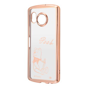 AQUOSsense8 ケース ディズニー プーさん クリア ピンク ゴールド メタリック キャラクター グッズ 透明 カメラ 保護 スマホ カバー エアクッション ソフト TPU SH-54D SHG11 AQUOS sense8 SHARP シャープ ME