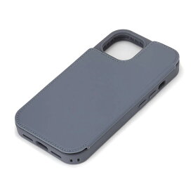 iPhone15 ケース 手帳 背面 クリア 透明 ブルー カード 収納 ポケット スマホ カバー アイフォン アイホン 2023 6.1inch 2眼 逆開き バックフリップ PG-23ABF05BL