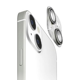 iPhone15 iPhone15Plus カメラ フル プロテクター ガラス フィルム ラメ フレーム ブラック 10H クリア 透明 保護 レンズ 背面カメラ 一体型 タイプ 簡単 貼付け きらきら PG-23ACLG11BK