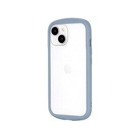 iPhone15 iPhone14 ケース クリア 透明 スモーク ブルー ストラップホルダー 付 耐衝撃 MILスペック 無地 保護 スマホ カバー シンプル 軽量 アイフォン アイホン 2023 2022 6.1inch 2眼 Cleary LN-IM23PLCBL