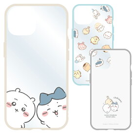 iPhone15 iPhone14 iPhone13 ケース ちいかわ クリア 透明 ハイブリッド ハチワレ うさぎ 総柄 ふりかえり スマホ カバー 耐衝撃 ラウンド フィット キャラクター グッズ アイフォン アイホン 6.1inch 2眼 IIIIfit Clear CK-24