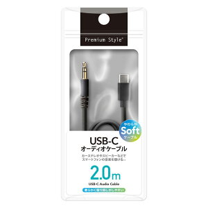 USB-C I[fBI P[u 3.5mm XeI ~jvO 2m ubN X}zƃXs[J[q L PG-CAUX20M01BK