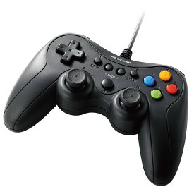 ゲームパッド PC コントローラー USB接続 Xinput PS系ボタン配置 FPS仕様 13ボタン 高耐久ボタン 軽量 スティックカバー交換 公式大会使用可 ブラック ELECOM