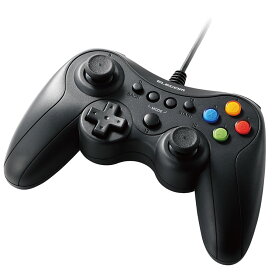 ゲームパッド PC コントローラー USB接続 Xinput Xbox系ボタン配置 FPS仕様 13ボタン 高耐久ボタン 軽量 スティックカバー交換 公式大会使用可 ブラック ELECOM
