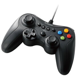 ゲームパッド PC コントローラー USB接続 Xinput Xbox系ボタン配置 FPS仕様 13ボタン 高耐久ボタン 振動 スティックカバー交換 公式大会使用可 ブラック ELECOM