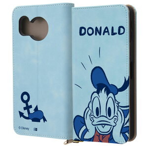 AQUOSsense8 ケース 手帳型 ディズニー ドナルドダック 驚く ドナルド ブルー キャラクター グッズ シンプル カード 収納 ポケット ストラップホール 付 スタンド 機能 SH-54D SHG11 AQUOS sense8 SHARP シ