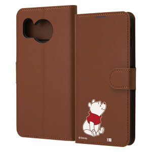 AQUOSsense8 ケース 手帳型 ディズニー プーさん キャラクター グッズ お座り sitting 耐衝撃 傷に強い 頑丈 丈夫 強い シンプル カード 収納 ポケット ストラップホール 付 スタンド 機能 マグネッ