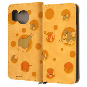 AQUOSsense8 手帳型 ケース トムとジェリー タフィー チーズ キャラクター グッズ PU レザー 耐衝撃 カード 収納 ポケット ストラップホール 付 スタンド機能付き ムラ染め モノトーン SH-54D SHG11 A