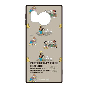 AQUOSsense8 ケース ディズニー ミッキー ミニー ドナルド ベージュ 農作業 畑 ファーマーズ 野菜 キャラクター グッズ 耐衝撃 スマホ カバー エアクッション ハイブリッド スクエア 角 シルエッ