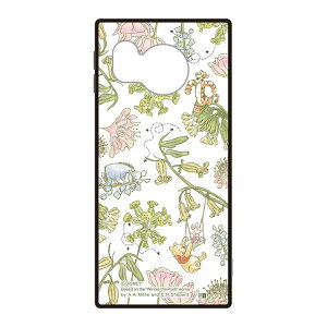 AQUOSsense8 ケース ディズニー プーさん ベージュ ナチュラル ボタニカル キャラクター グッズ 耐衝撃 スマホ カバー エアクッション ハイブリッド スクエア 角 シルエット フォルム SH-54D SHG11 A