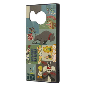 AQUOSsense8 ケース ルーニートューンズ 集合 トゥイーティー バックス・バニー キャラクター グッズ 耐衝撃 スマホ カバー エアクッション ハイブリッド スクエア 角 シルエット フォルム SH-54D