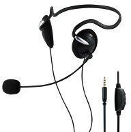 ヘッドホン ヘッドセット 無指向性 マイク付き 有線 4極 3.5mm 接続 ステレオ 両耳 ネックバンドタイプ …