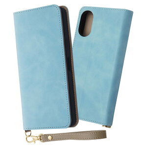 Xperia10VI �蒠�^ �P�[�X �u���[ �J�o�[ PU ���U�[ �ϏՌ� �J�[�h ���[ �|�P�b�g �X�g���b�v�z�[�� �t �X�^���h�@�\�t�� �������� Xperia 10 VI �G�N�X�y���A SO-52E SONY �\�j�[ Raffine IN-RXP10M6DML1-A