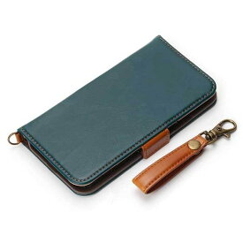iPhone X ケース ブルー 手帳型カバー PUレザー 高級感 フィンガーストラップ カードポケット シンプル おしゃれ PGA