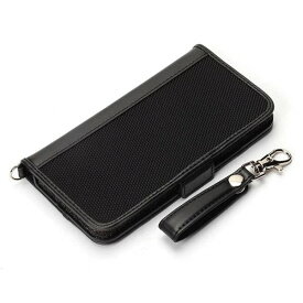 iPhone X ケース ブラック 手帳型カバー PUレザー 高級感 フィンガーストラップ カードポケット シンプル おしゃれ PGA
