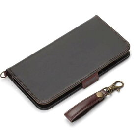 iPhone XSMax ケース ブラック 手帳型カバー PUレザー 高級感 フィンガーストラップ カードポケット シンプル おしゃれ PGA