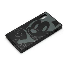 iPhone XR ケース ディズニー ミッキーマウス ブラック カバー ガラス ハイブリッド 可愛い かわいい おしゃれ キャラ PGA