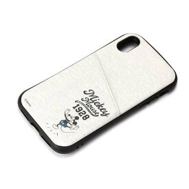 iPhone XS X ケース ディズニー ミッキーマウス グレー カバー タフポケットケース PUレザー カードポケット 可愛い かわいい おしゃれ キャラ PGA