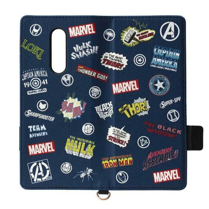 楽天市場 Xperia 1 ケース Marvel アイコン ネイビー 手帳型カバー フリップ カードポケット シンプル オシャレ おしゃれ カッコイイ キャラ Pga クロスロード 楽天市場店