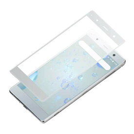 XperiaXZ2 Premium 液晶画面全面保護ガラスフィルム シルバー フルカバー フレームクリア 硬度9H 撥水 撥油 PGA