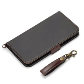 iPhone XR ケース ブラック 手帳型カバー PUレザー 高級感 フィンガーストラップ カードポケット シンプル おしゃれ PGA